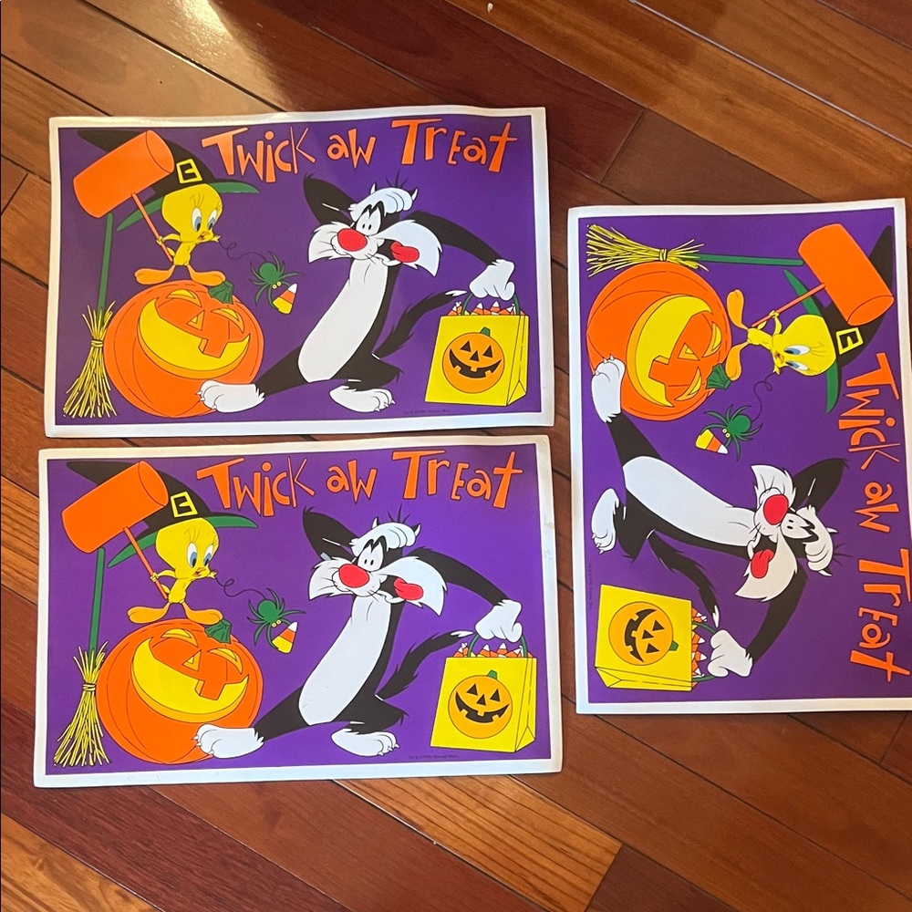 Halloween Cartoon Poster Set - Purple and Orange
